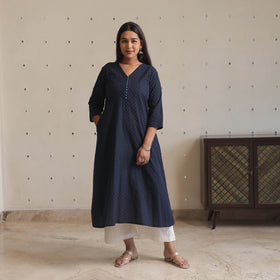 Buy Jacquard Cotton A-Line Kurta for Women