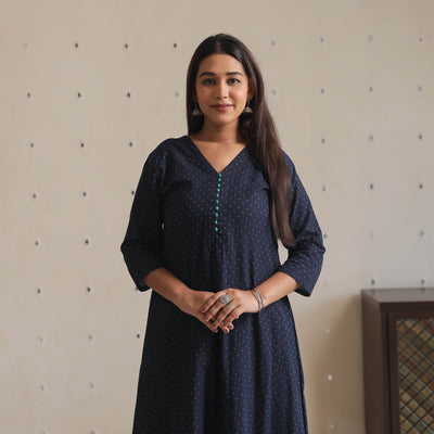 Buy Jacquard Cotton A-Line Kurta for Women