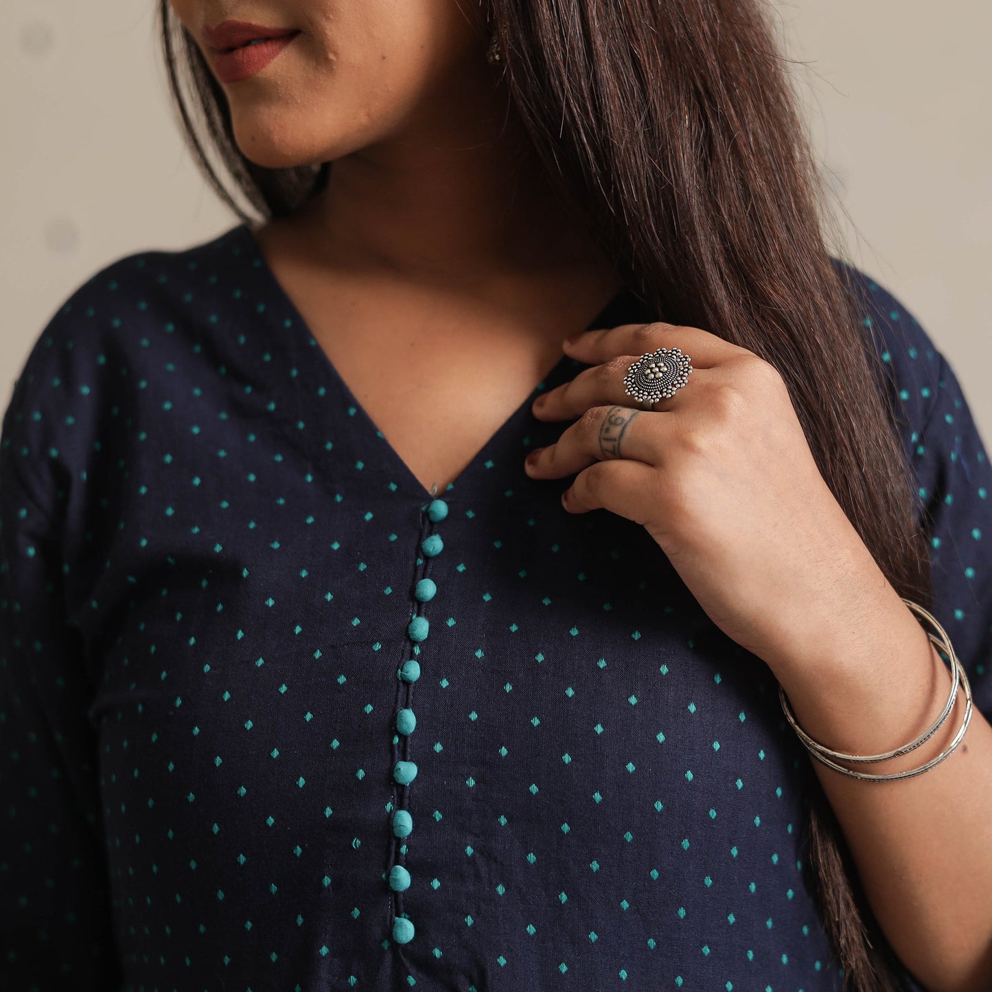 Buy Jacquard Cotton A-Line Kurta for Women