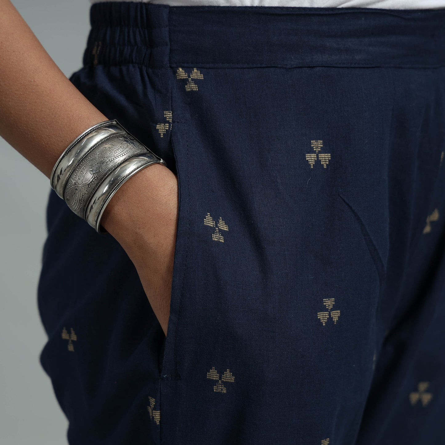 Buy Jacquard Weave Cotton Elasticated Pant Online at iTokri.com