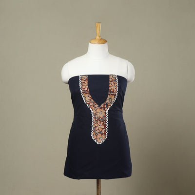  Blue Kanchipuram Patchwork Cotton Kurta Material