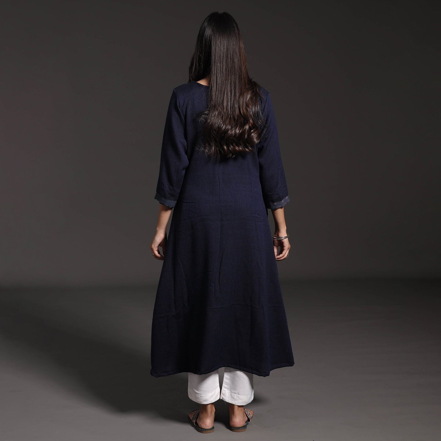 Kumaun Handwoven Straight Merino Woolen Kurta for Women