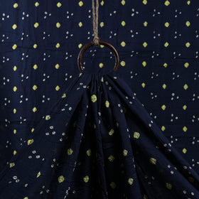 Navy Blue Kutch Tie-Dye Satin Cotton Bandhani Fabric Online