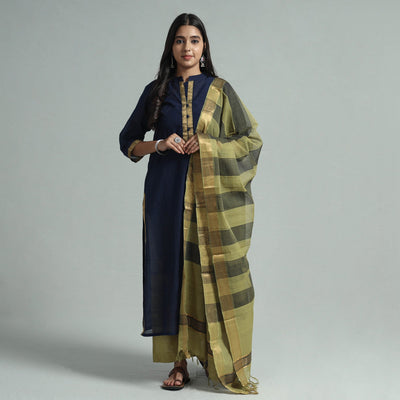 Buy Mangalagiri Handloom Cotton Kurta with Palazzo & Dupatta Set Online at iTokri.com