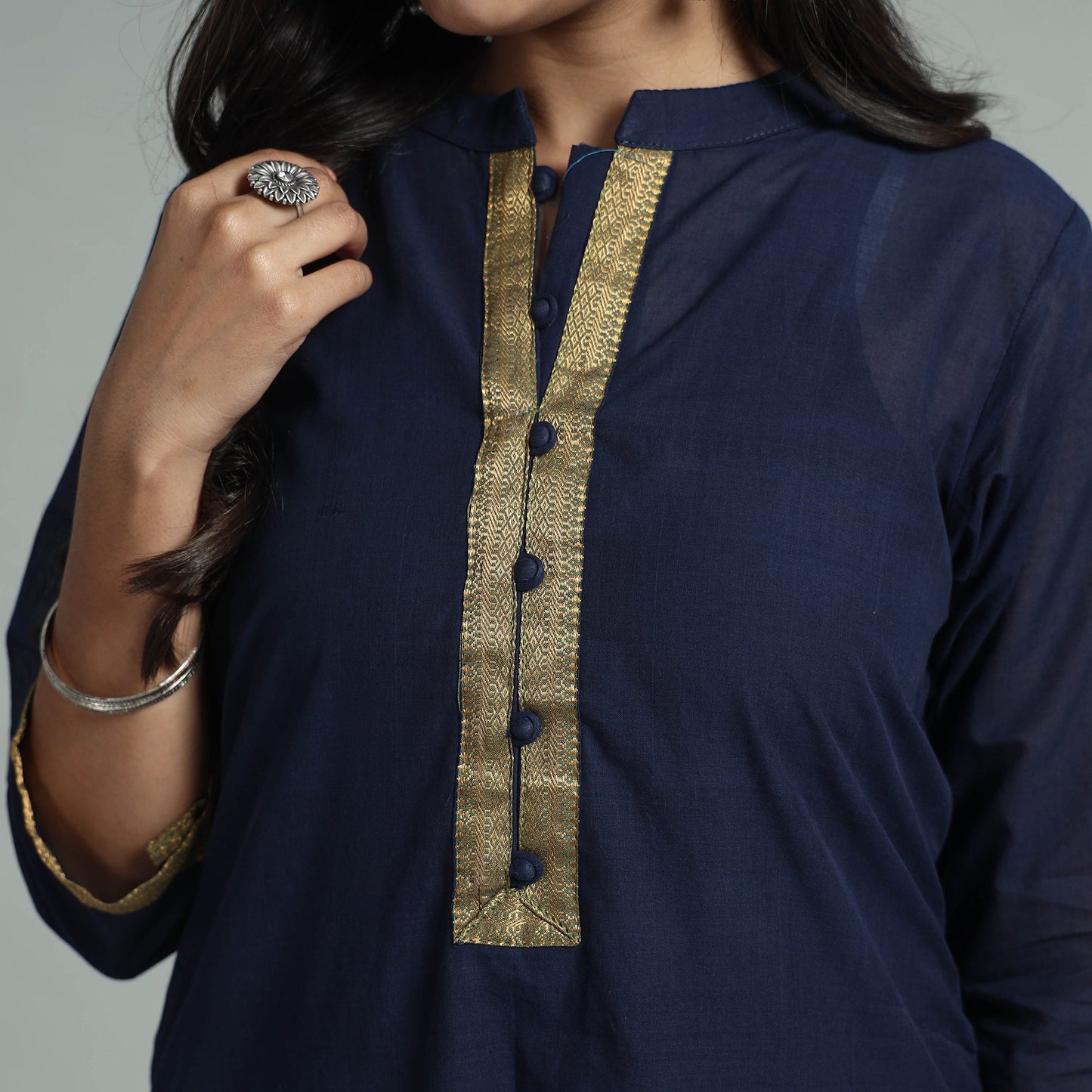 Buy Mangalagiri Handloom Cotton Kurta with Palazzo & Dupatta Set Online at iTokri.com