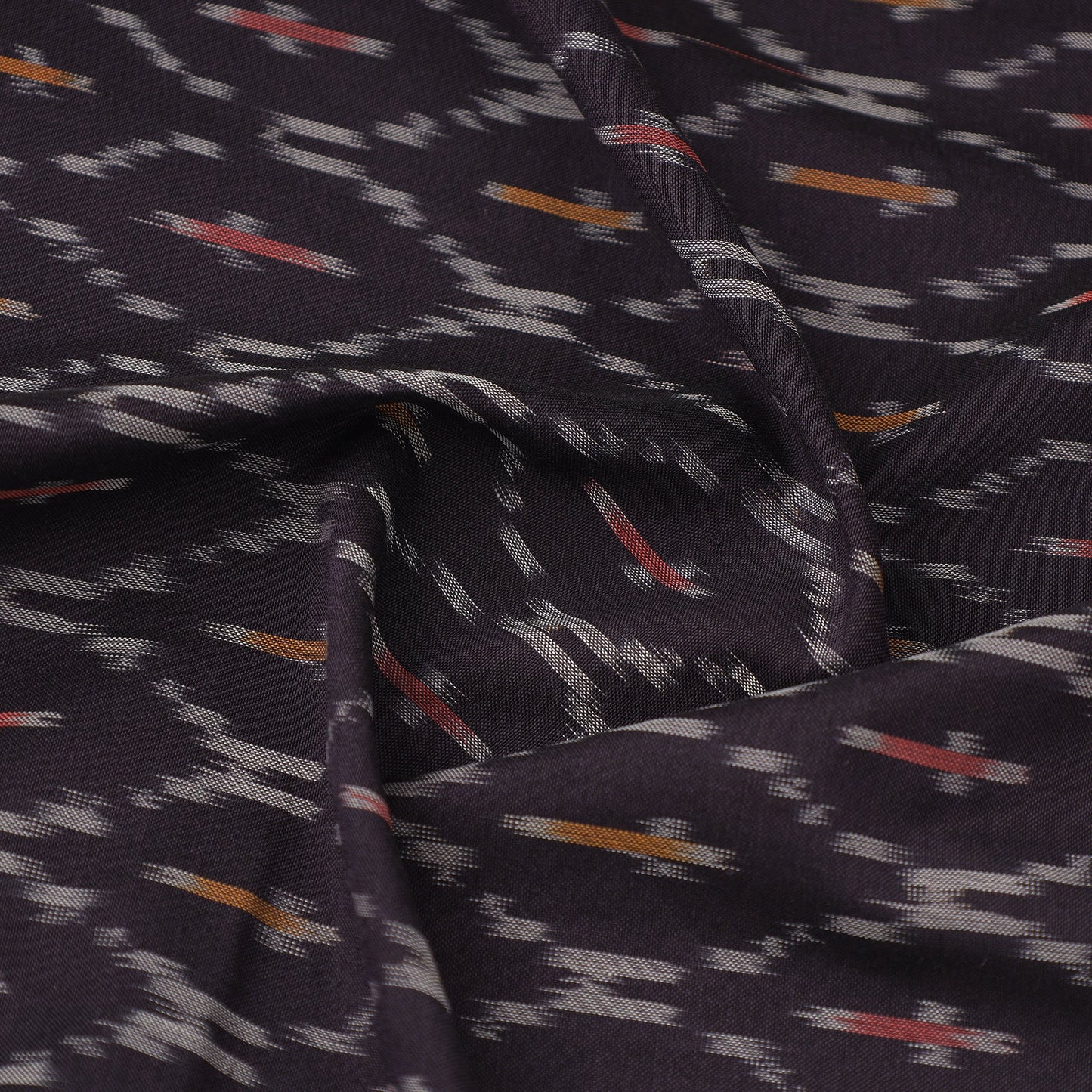  Navy Blue Mercerised Cotton Pochampally Ikat Fabric