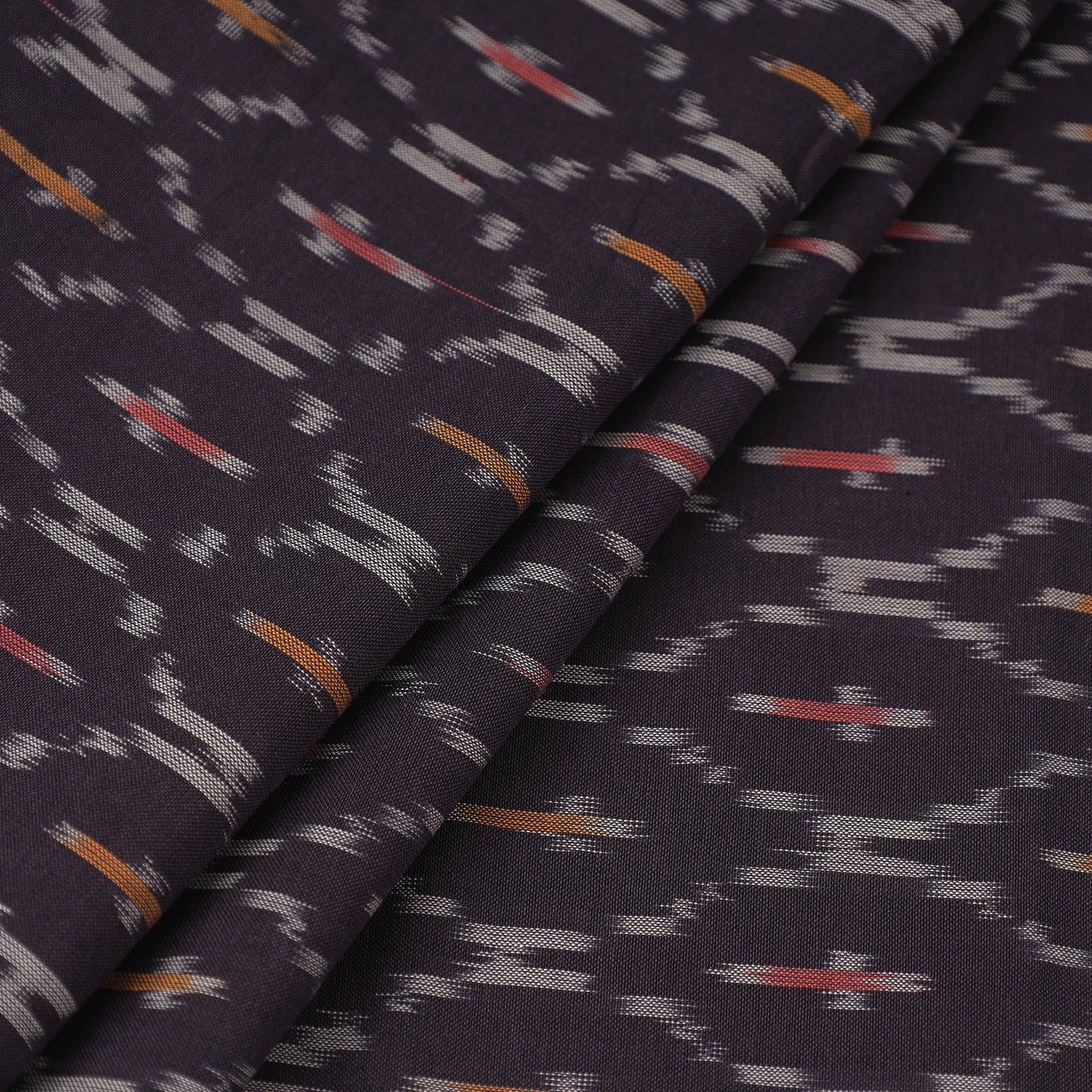  Navy Blue Mercerised Cotton Pochampally Ikat Fabric