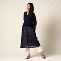  Mulmalai Cotton Plain Dyed Long Kurta 