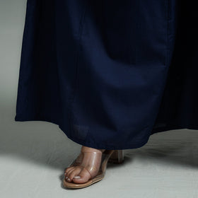 Navy blue - plain dyed cotton flared palazzo - handcrafted