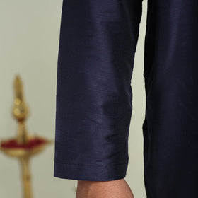 Buy Plain Dyed Slub Silk Men Long Kurta Online at iTokri.com