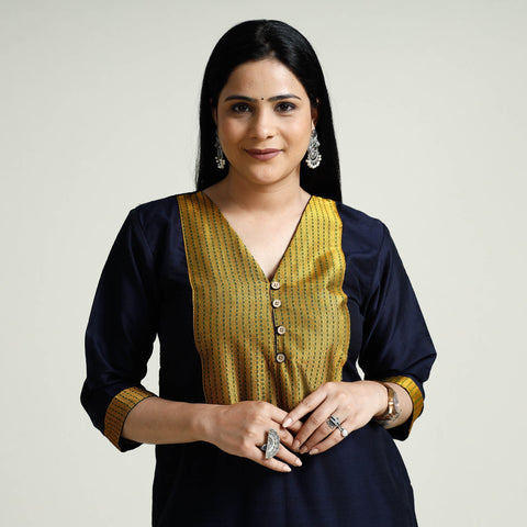 Buy Plain Silk Long Kurta for Women