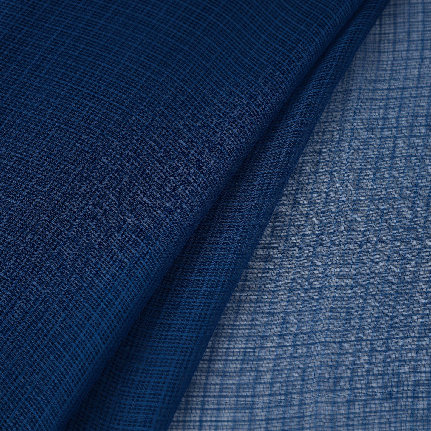 Navy blue - plain weaving cotton kota doria fabric 10