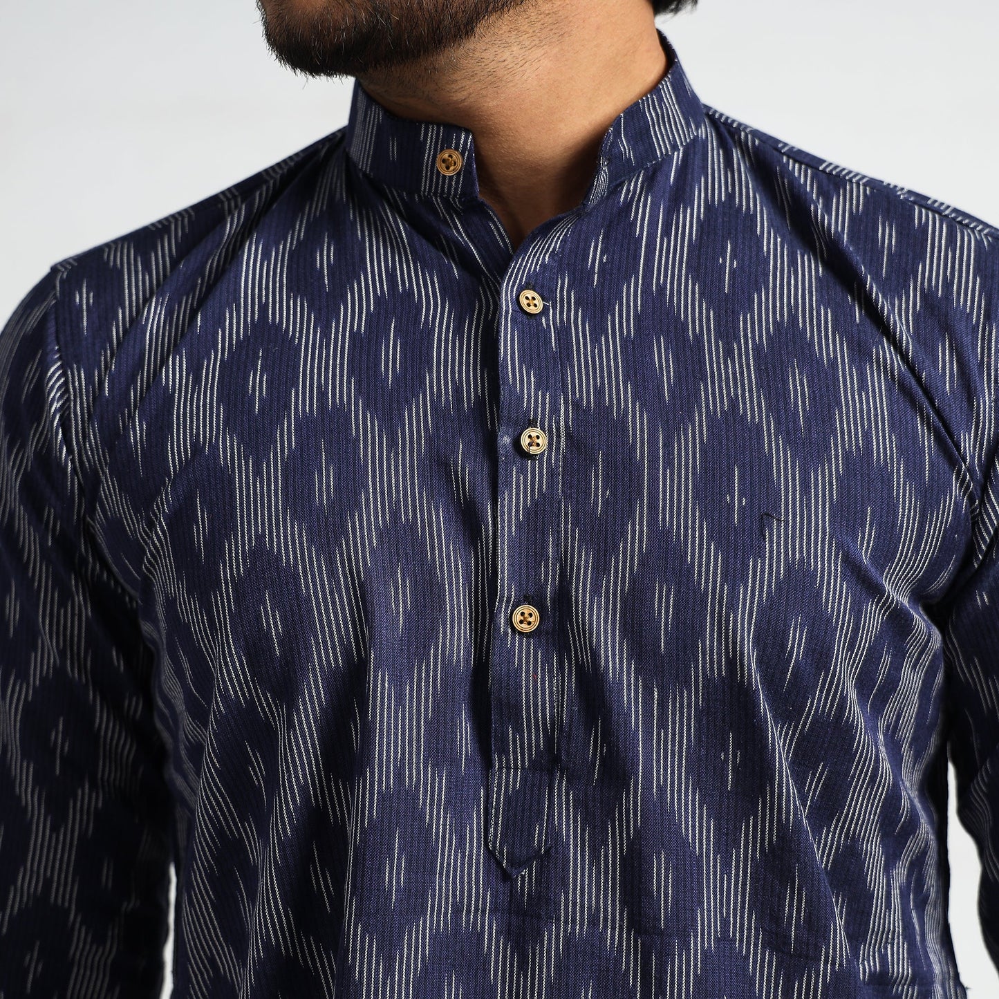 Buy Pochampally Ikat Cotton Men Long Kurta Online at iTokri.com