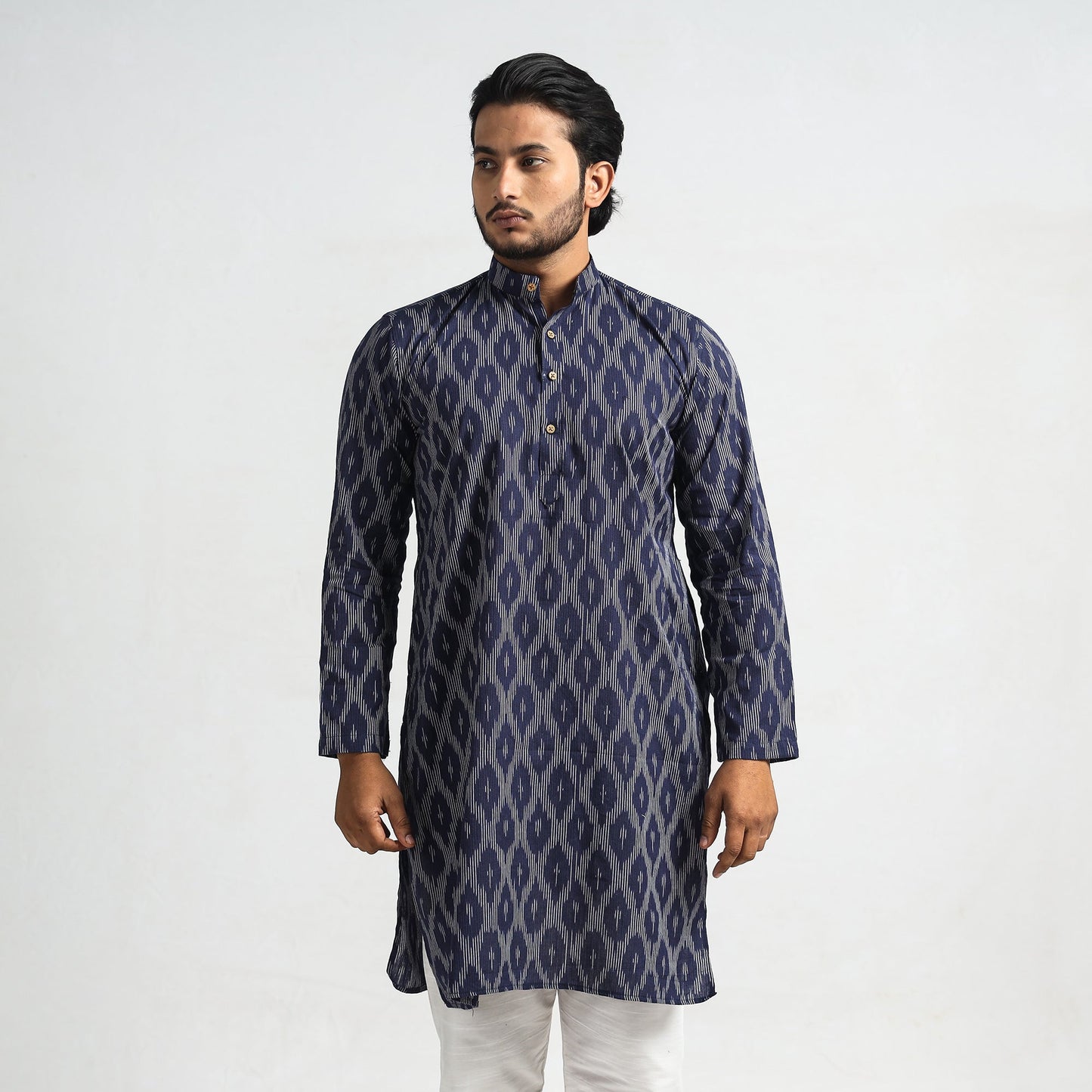 Buy Pochampally Ikat Cotton Men Long Kurta Online at iTokri.com