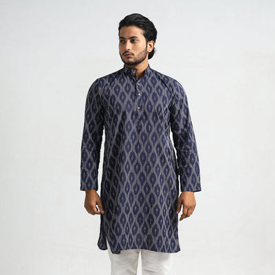Buy Pochampally Ikat Cotton Men Long Kurta Online at iTokri.com