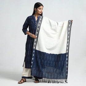 Navy blue - pochampally ikat weave cotton kurta