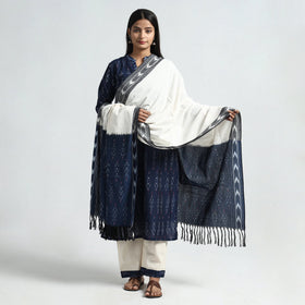 Navy blue - pochampally ikat weave cotton kurta