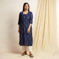  Pochampally Ikat Weave Cotton Long Kurta 