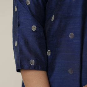 Polka Zari Buti Spun Dupion Silk Long Straight Kurta for Women