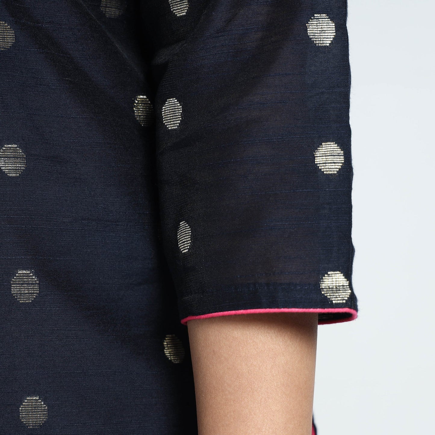 Polka Zari Buti Spun Dupion Silk  Kurta