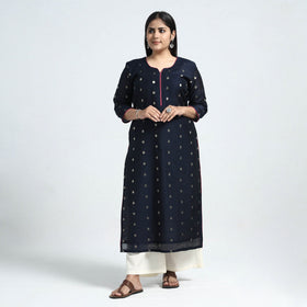 Polka Zari Buti Spun Dupion Silk  Kurta