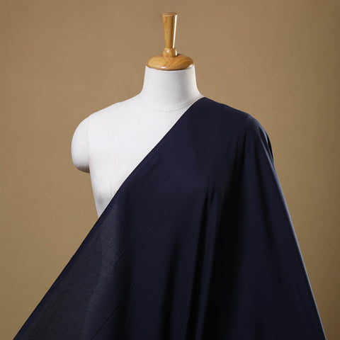 Buy Navy Blue Prewashed Plain Cotton Fabric 