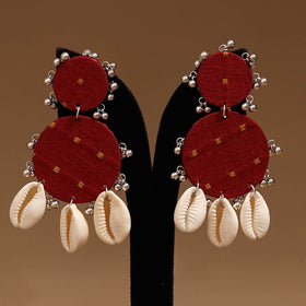 Nidha shell & ghungroo work fabart handmade earrings