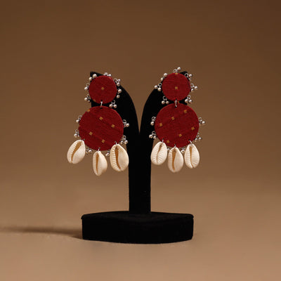 Nidha shell & ghungroo work fabart handmade earrings