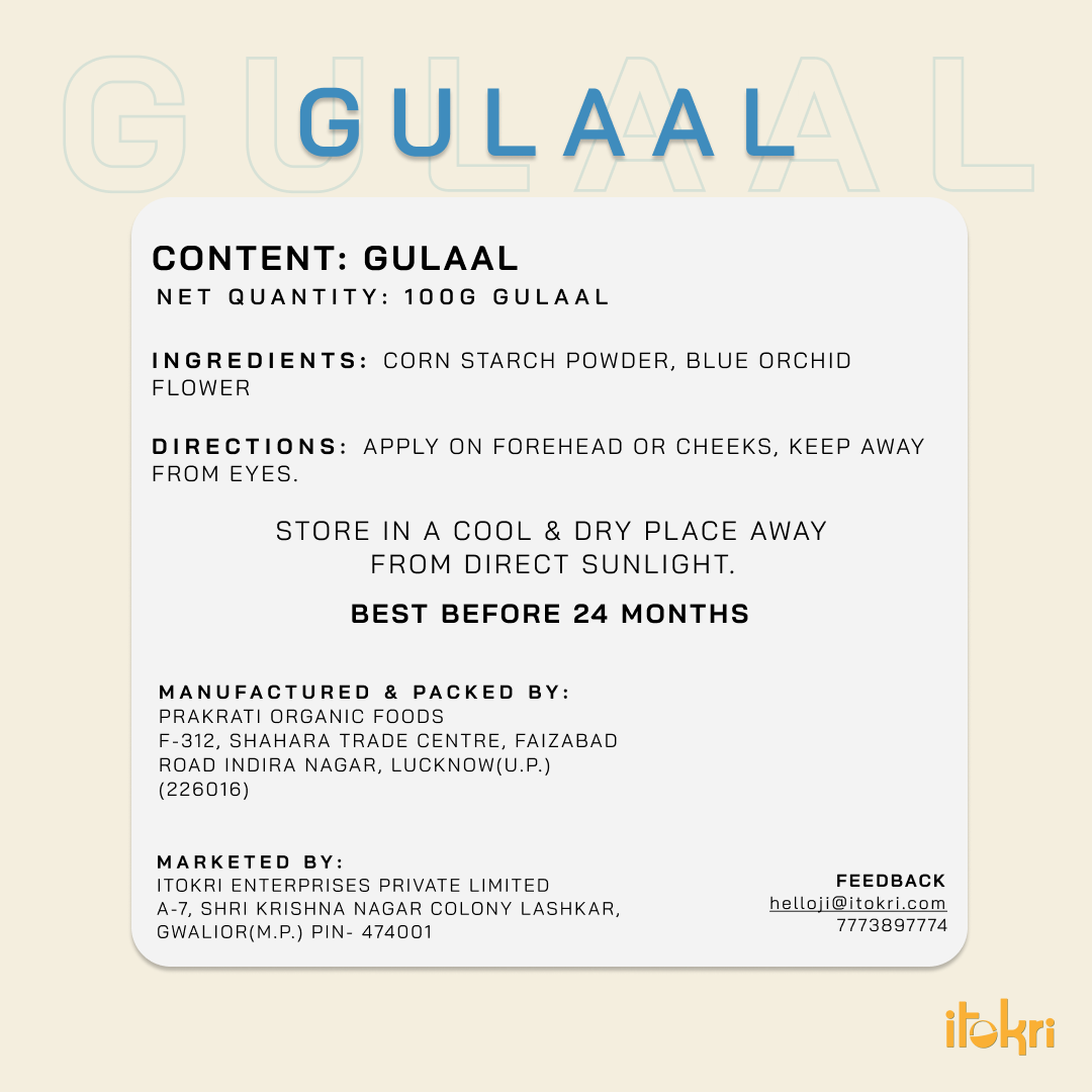  Blue Organic Herbal Gulal Holi Colour (100gm)