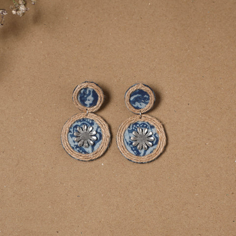 Noor jute fabart handmade earrings - handcrafted