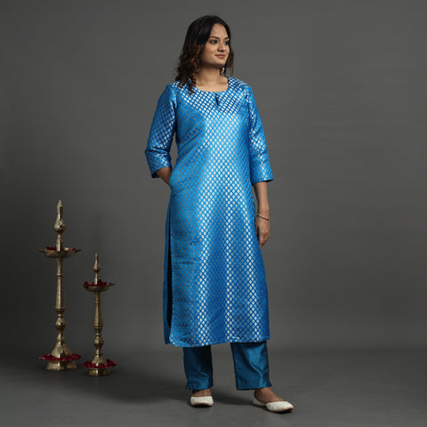  Elegant Banarasi Brocade Silk Kurta with Pant Set 