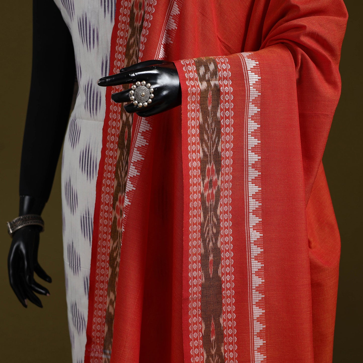 Odisha ikat cotton sambalpuri dupatta 06 - handcrafted