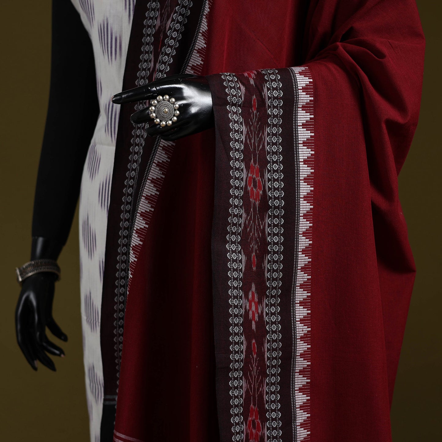 Odisha ikat cotton sambalpuri dupatta 09 - handcrafted