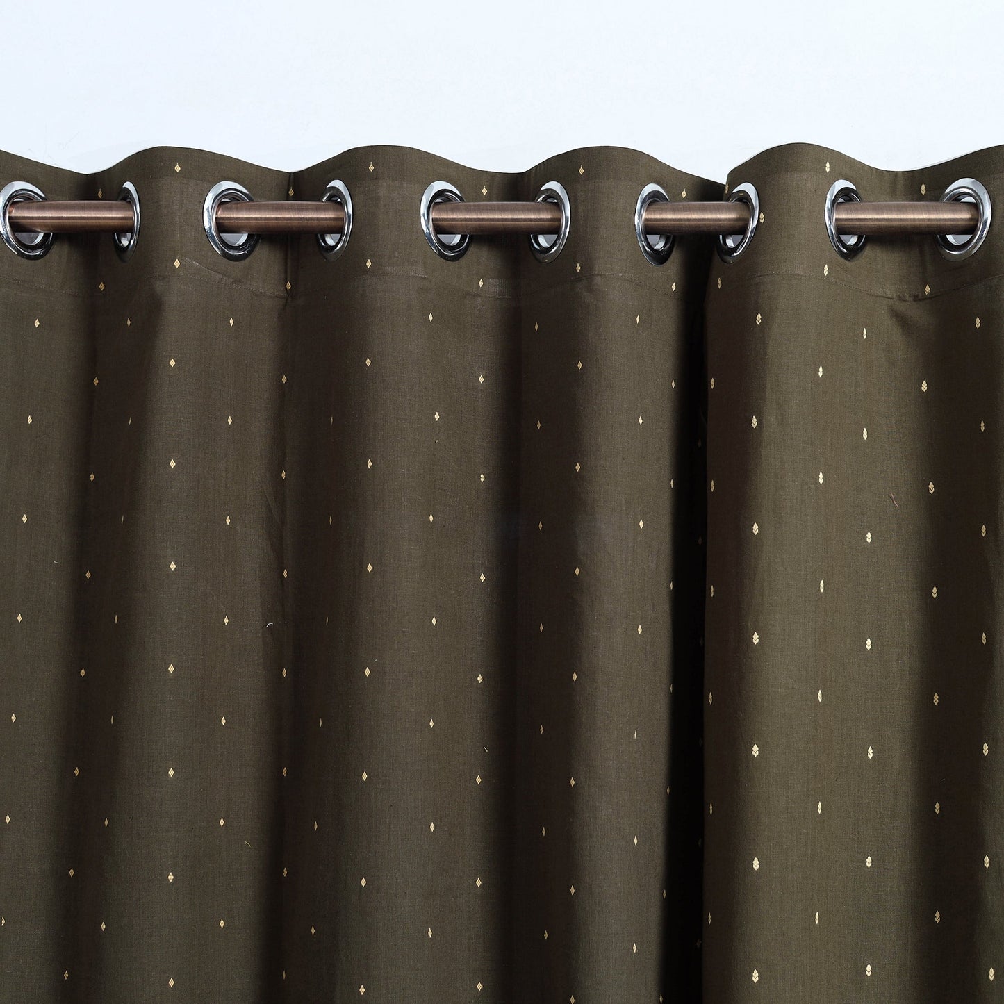  Olive Green Cotton Door Jacquard Curtain (7 x 3 Feet) 