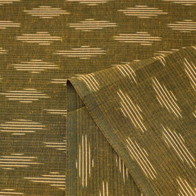 Cotton Olive Green Pochampally Ikat Fabric Online in India