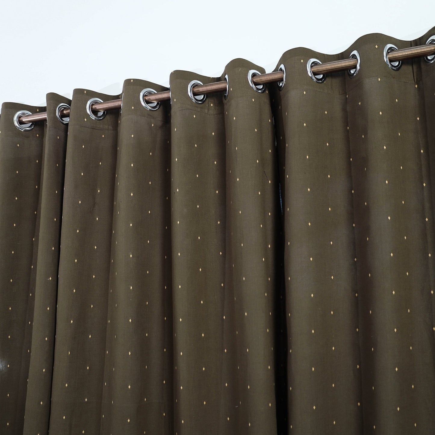  Olive Green Cotton Window Jacquard Curtain (5 x 3 Feet)