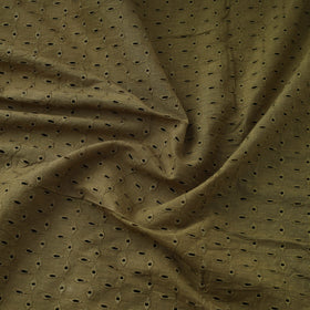  Olive Green Floral Embroidered Cotton Hakoba Fabric