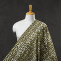  Olive Green Hand Printed Cotton Batik Fabric