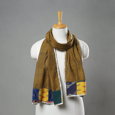 Olive green - handloom cotton mangalagiri stole 08