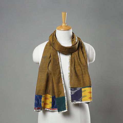 Olive green - handloom cotton mangalagiri stole 08