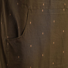  Olive Green Jacquard Weaving Cotton Apron with Pocket