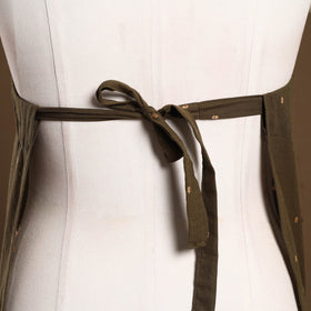  Olive Green Jacquard Weaving Cotton Apron with Pocket