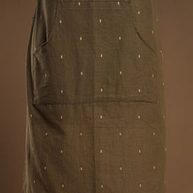 Olive Green Jacquard Weaving Cotton Apron with Pocket