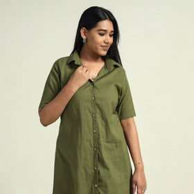 Olive green - plain dyed cotton co-ord set - handcrafted