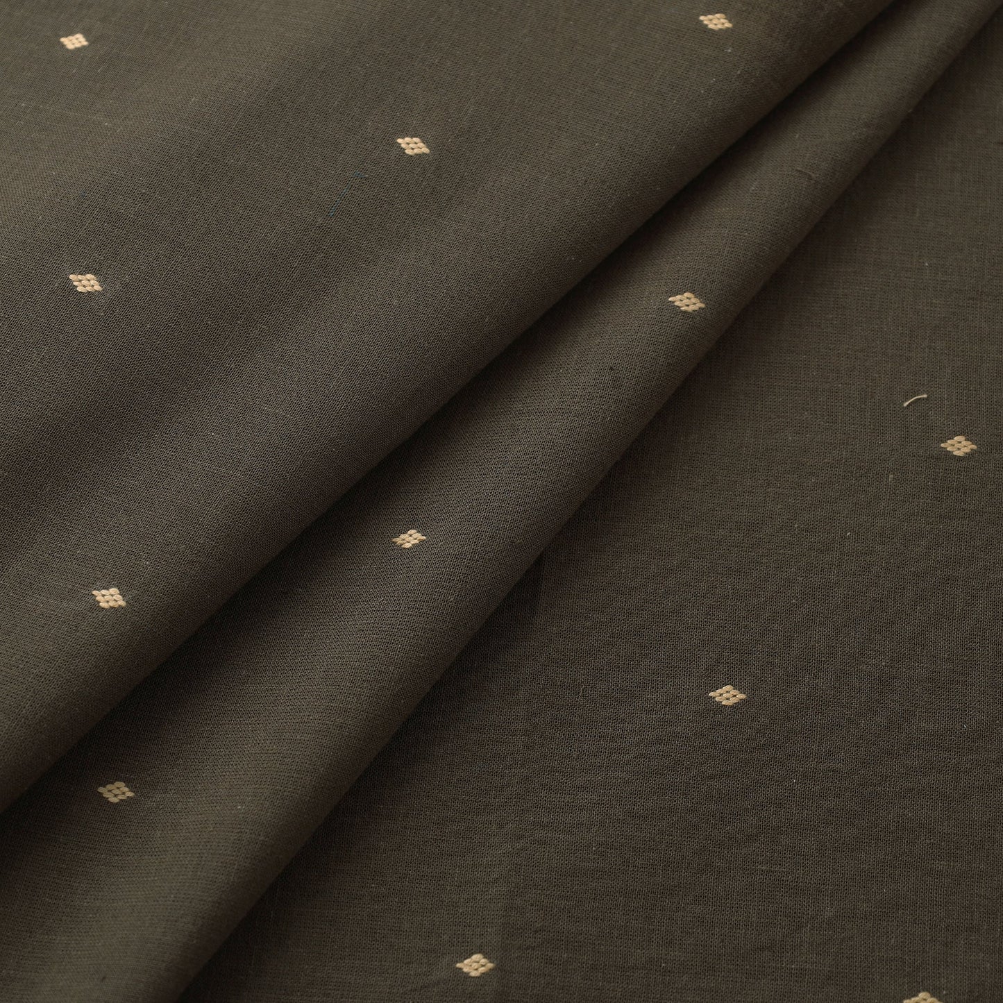  Olive Green Prewashed Cotton Jacquard Fabric 