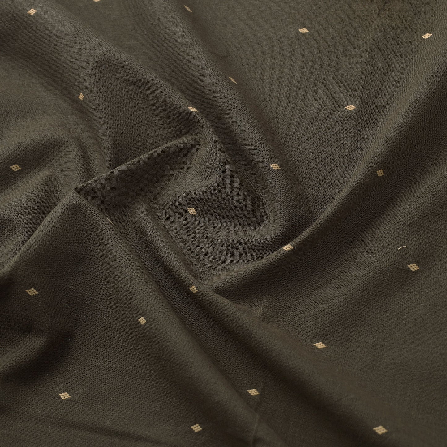  Olive Green Prewashed Cotton Jacquard Fabric 