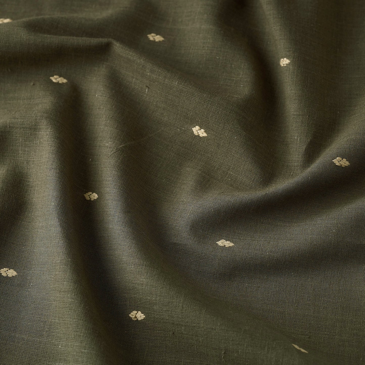  Buy Olive Green Prewashed Jacquard Fabric 