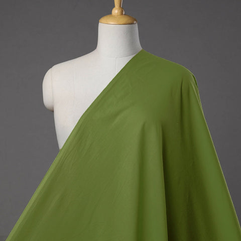 Olive green prewashed plain dyed cotton fabric - handcrafted