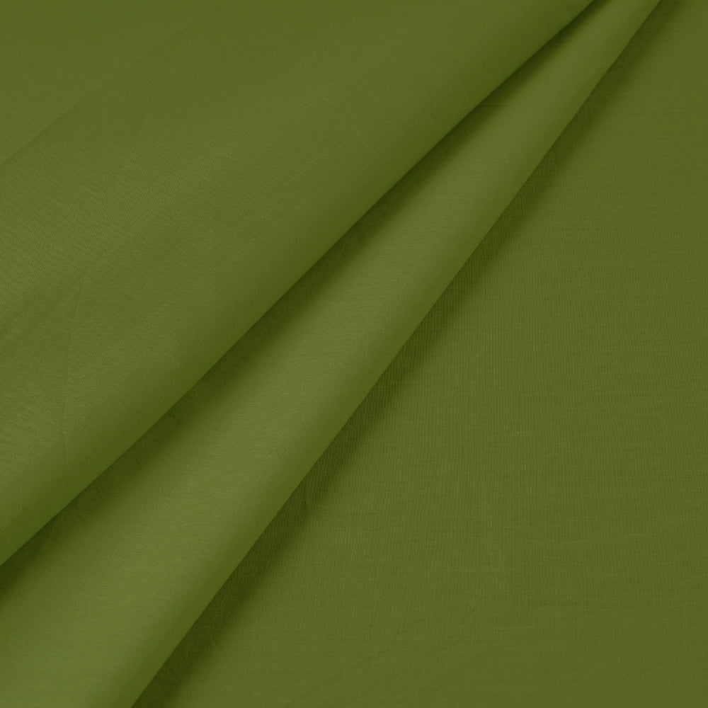Olive green prewashed plain dyed cotton fabric - handcrafted