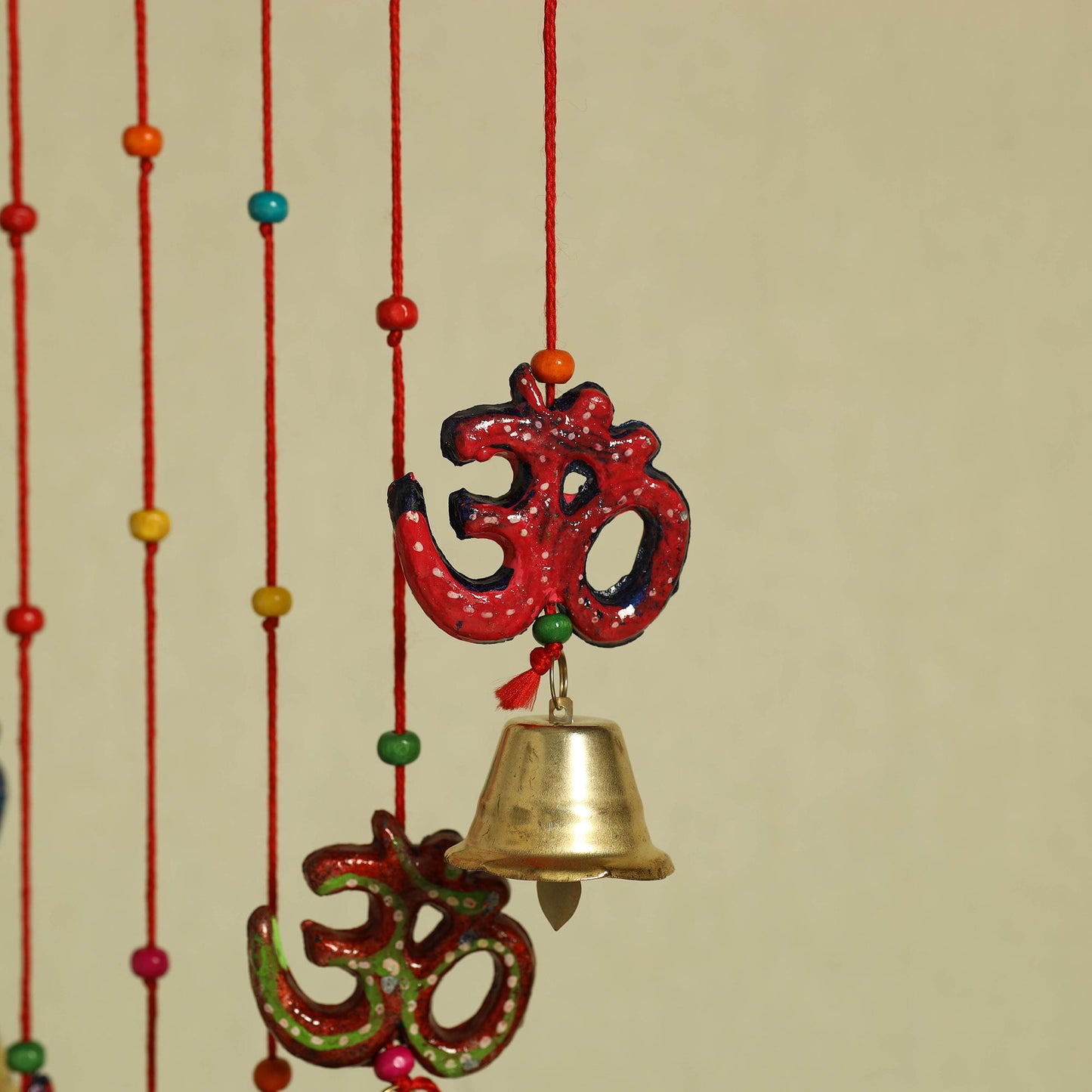  Om - Handpainted Wooden Decorative Bell Hanging